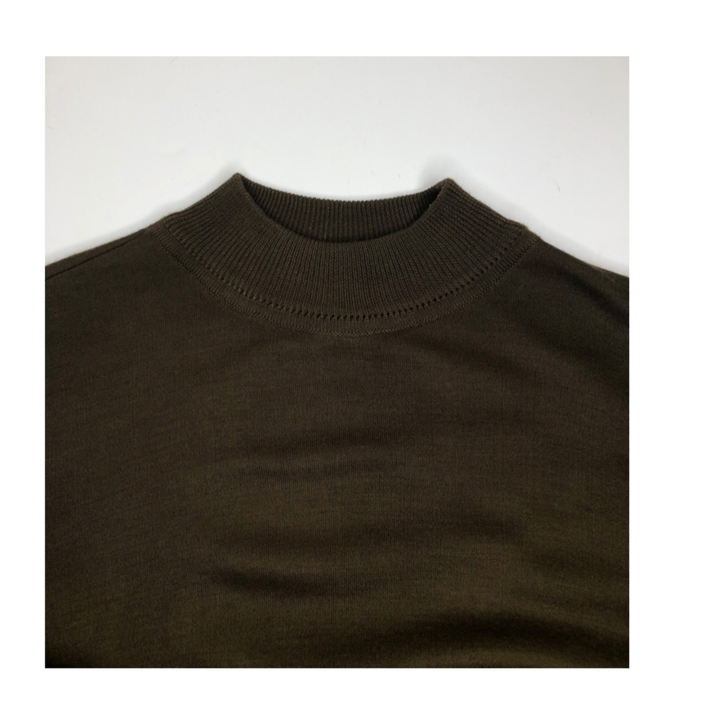 Mary McFadden 70s Sweater Dress/Mock Turtleneck/Vintage Long Dress Brown Sz M - Picture 3 of 11